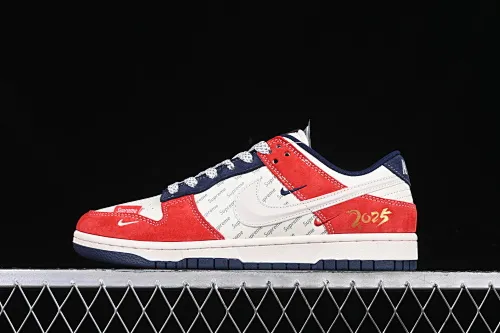 All categories Nk SB Dunk Series Nk SB Dunk Low High-end customized low-top sneakers Nk SB Dunk Low Supreme joint-Chinese red 3D white hook Anniversary high-end customized low-top casual sneakers FC1688-209